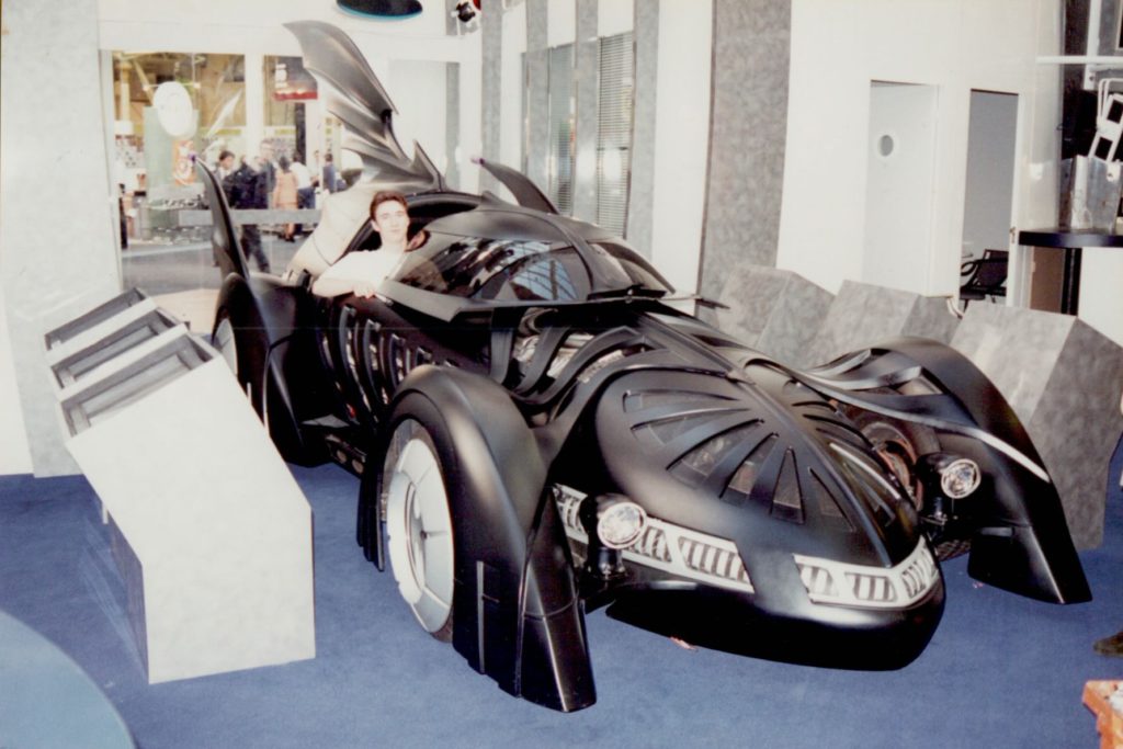 Alex in Batmobile ECTS games show