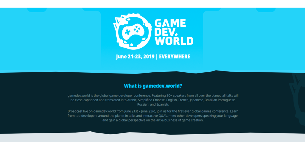 Game Dev World game development conference page