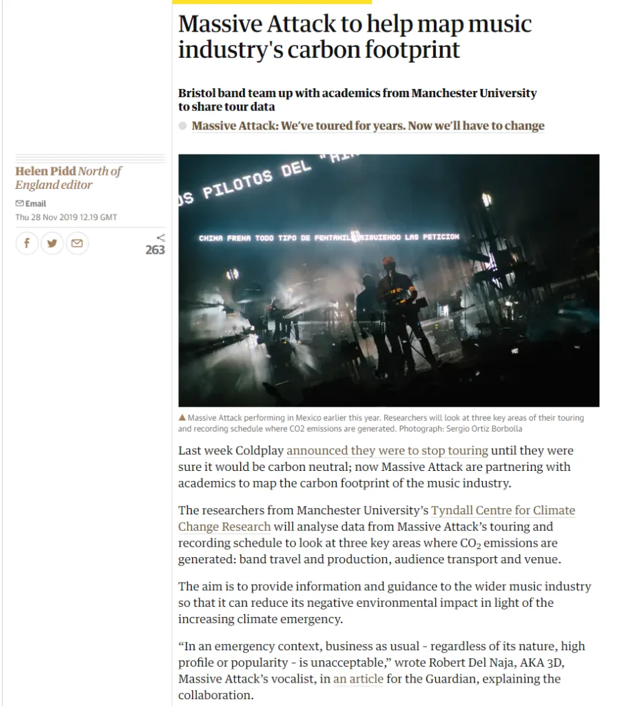 Massive Attack carbon footprint